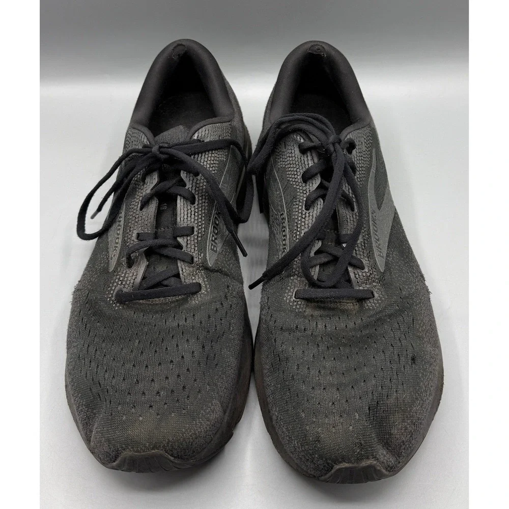 Brooks Ghost 16 Mens Running Shoes Triple Black Mesh DNA LOFT v3 Sneakers Sz 14